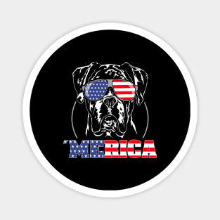 Proud Boxer Dog American Flag sunglasses Magnet